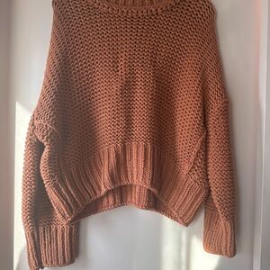 Cozy Knit Free People Sweater - Orange XL